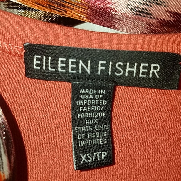 Eileen Fisher, women's Coral dress, round neck, short-sleeves, Sz XS/TP - Picture 3 of 7